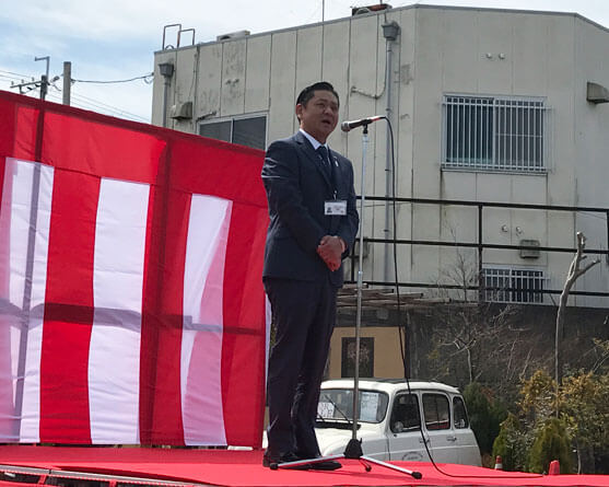 第一回 全国揚げ物選手権大会 泉佐野市長による挨拶